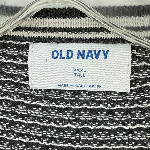 OLD NAVY Men's Sweater 3XL TALL Crew Neck Grey White Long Sleeves - Picture 6 of 13